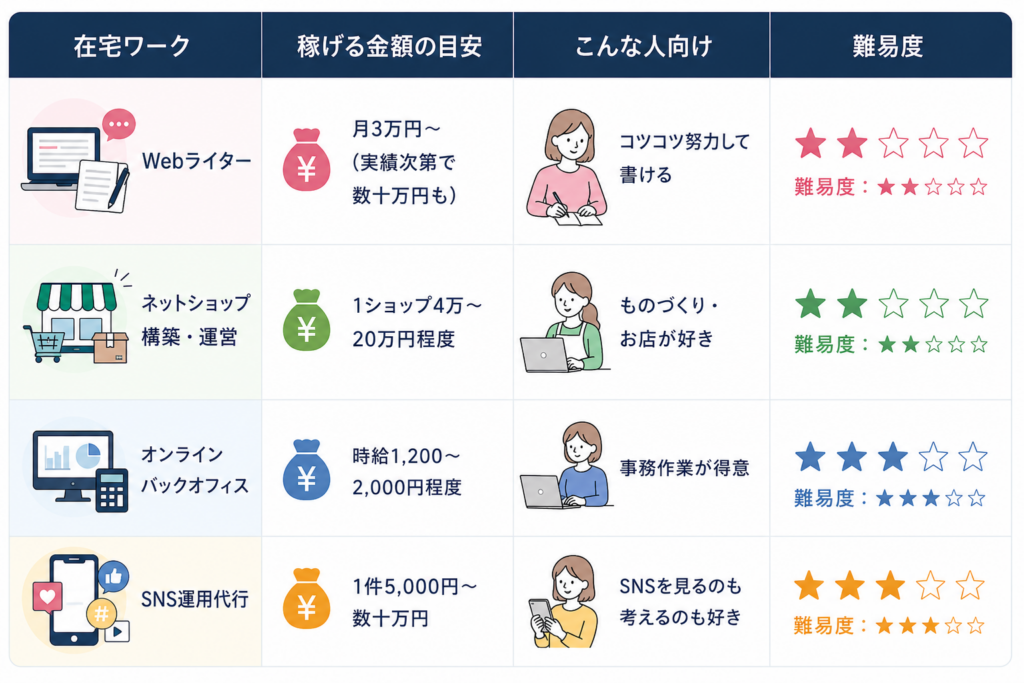 スキルをつけたらできる仕事一覧