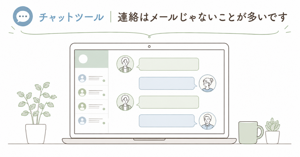 普段の連絡にはチャットツールを使います